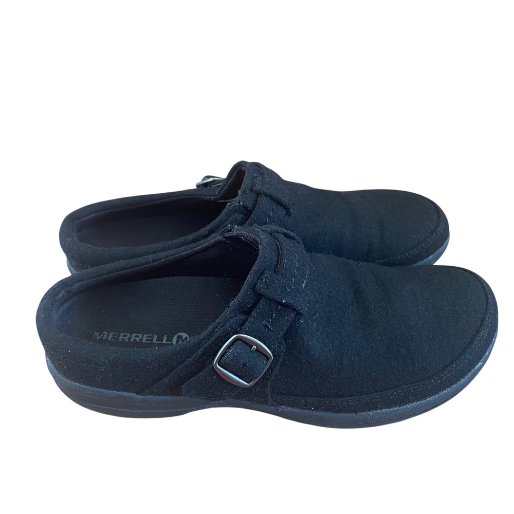 Merrell Encore Q2 Breeze Black Textile Buckle Clog Mules J95298 Womens 7.5